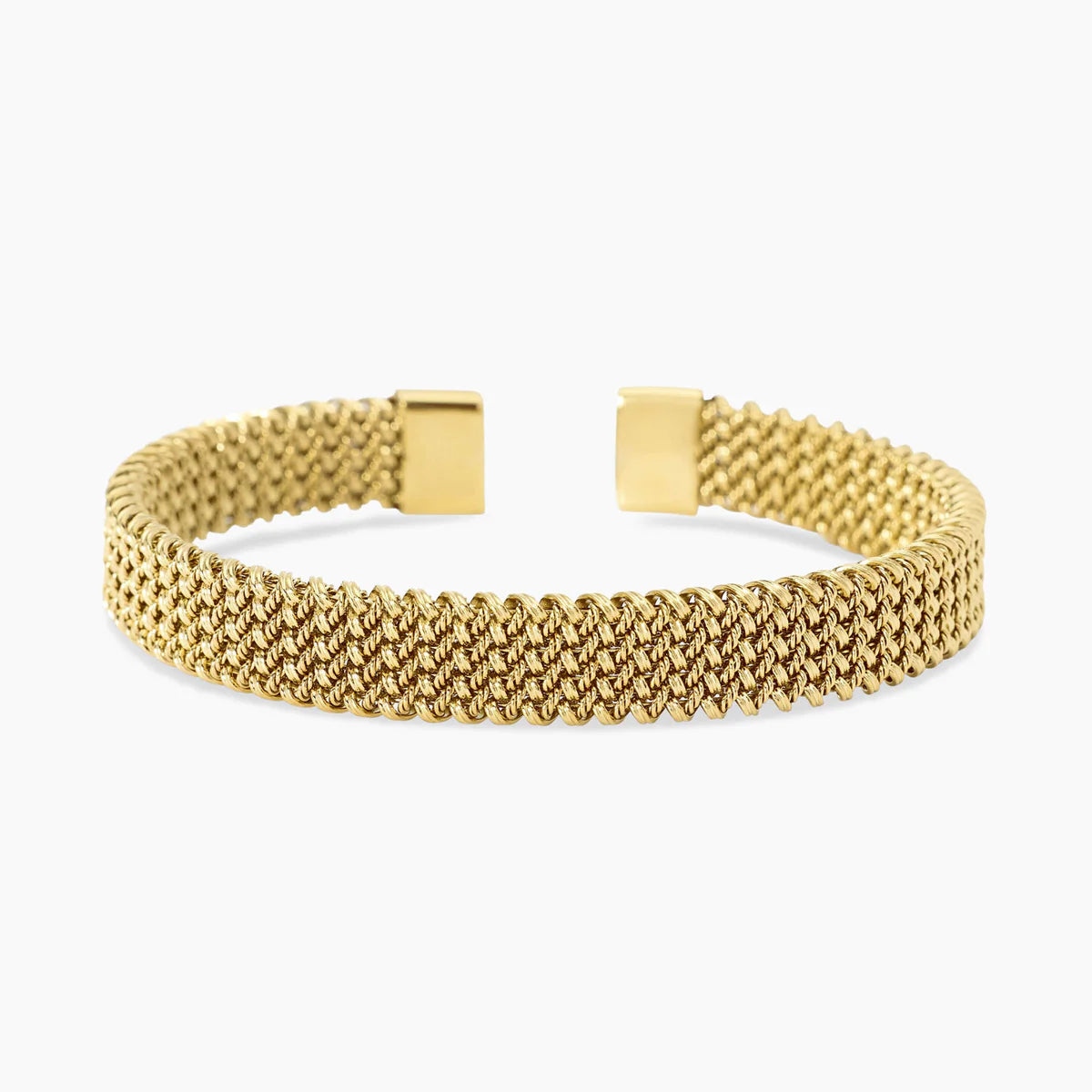 Bracciale Kidult donna cuff dorato con maglia mesh