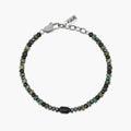 Bracciale Kidult uomo regolabile con ematite e turchese verde