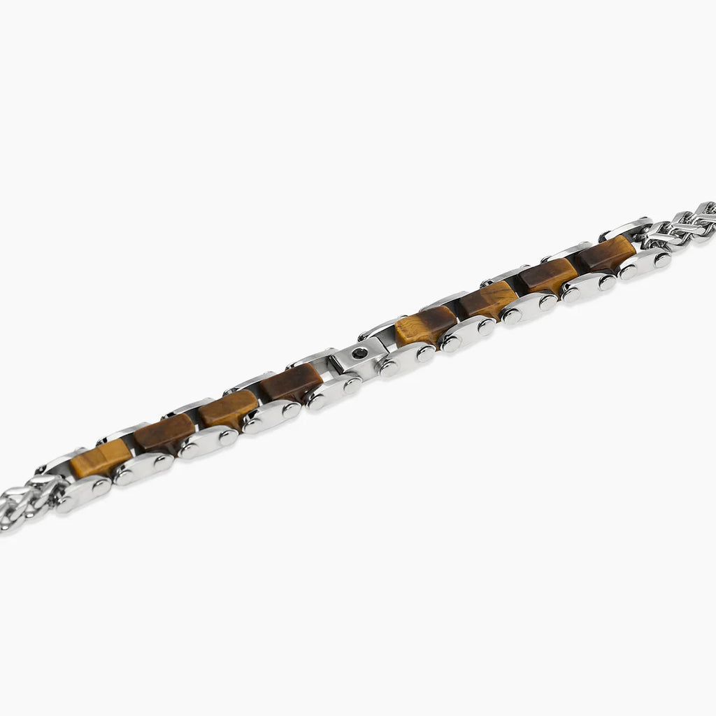 Bracciale Kidult uomo con catena franco con occhio di tigre