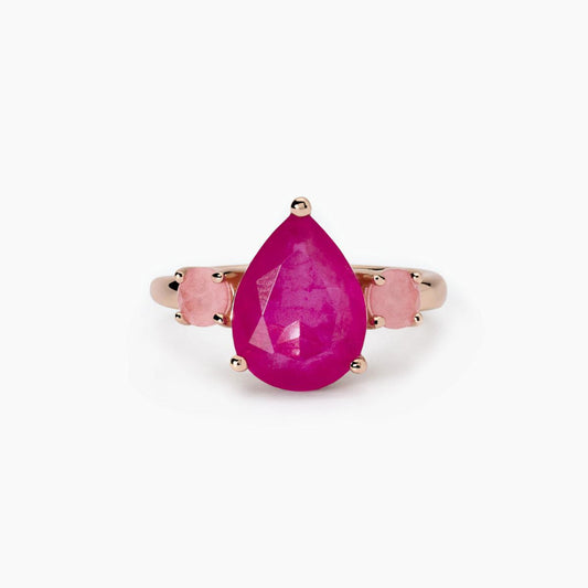 Anello Mabina donna Santorini Goccia rosso amaranto