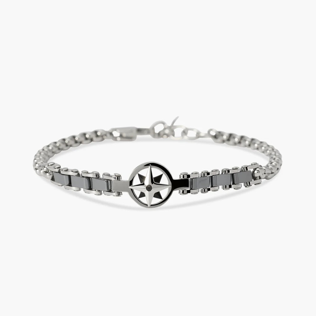 Bracciale Kidult uomo in nylon con occhio di tigre e agata verde