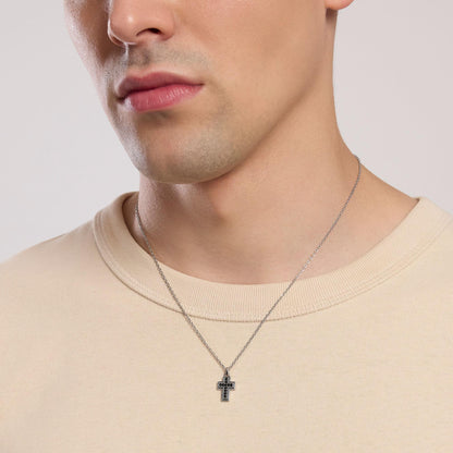 Collana Mabina uomo crocettina zirconata