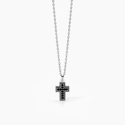 Collana Mabina uomo crocettina zirconata