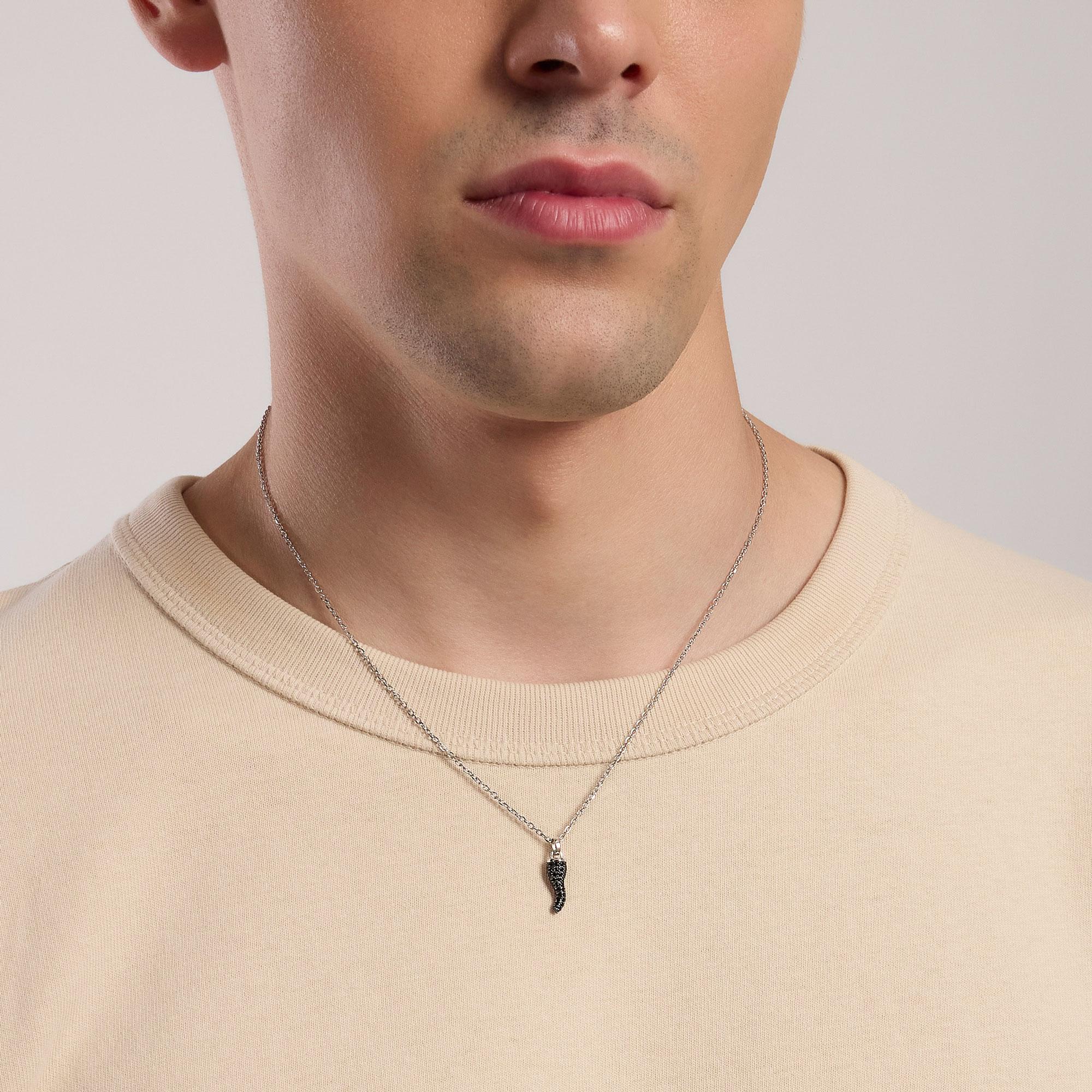 Collana Mabina uomo cornetto portafortuna