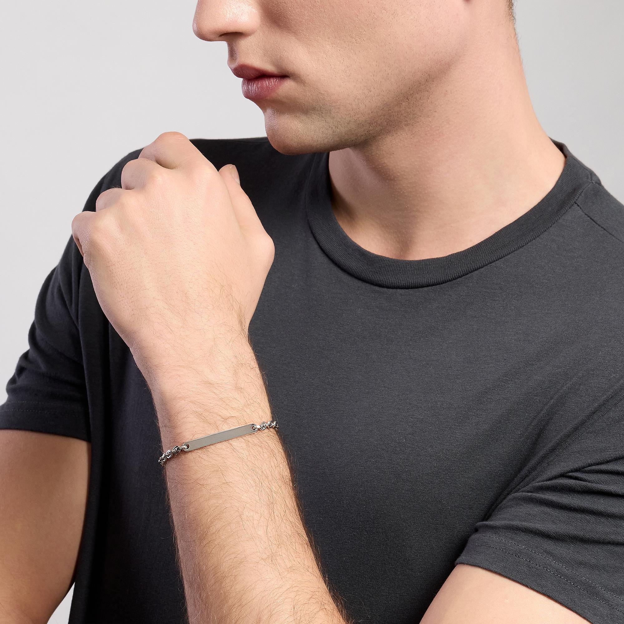 Bracciale Mabina uomo Rolò e piastra