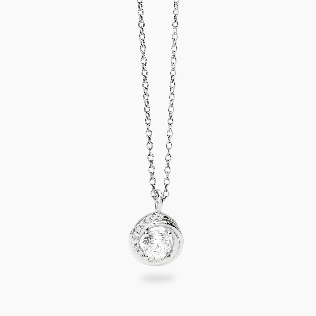 Collana Mabina donna con ciondolo tondo e zirconi