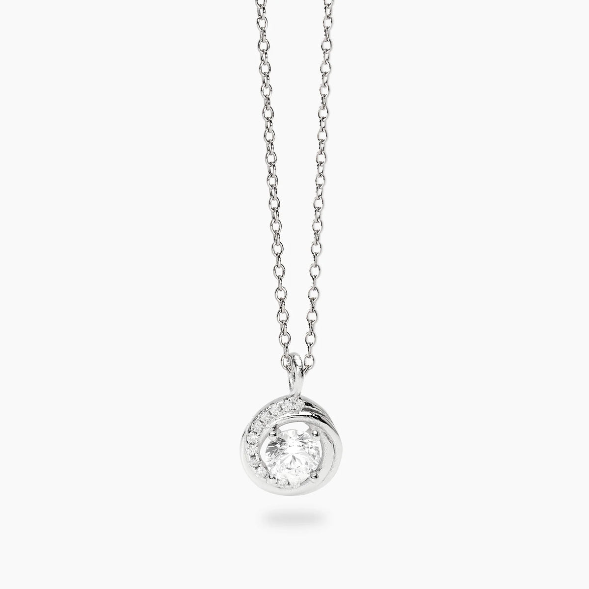 Collana Mabina donna con ciondolo tondo e zirconi