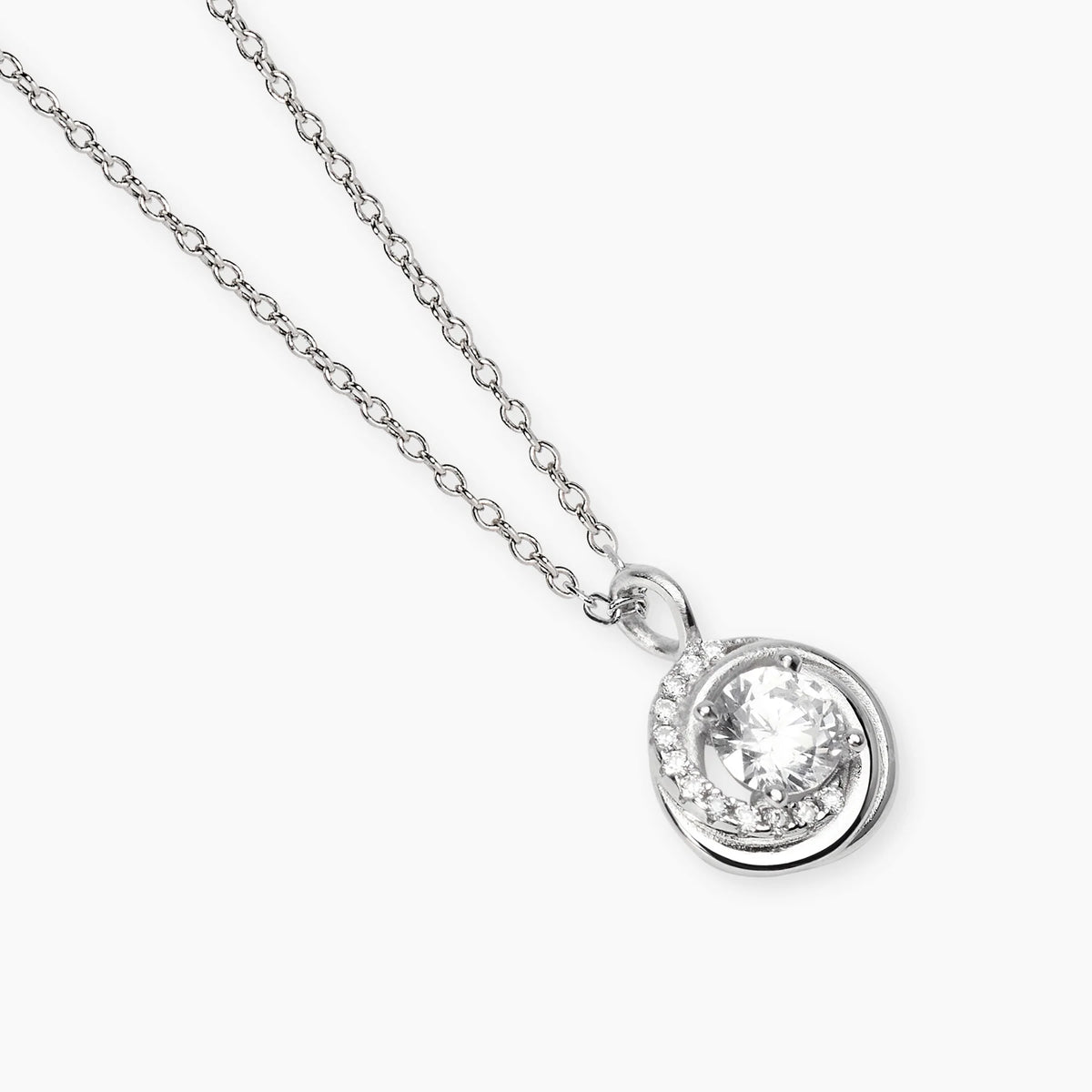 Collana Mabina donna con ciondolo tondo e zirconi