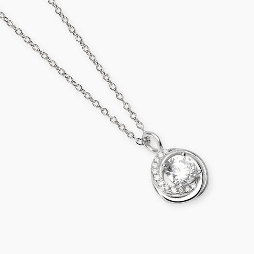 Collana Mabina donna con ciondolo tondo e zirconi