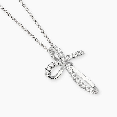 Collana Mabina donna con pendente croce e zirconi