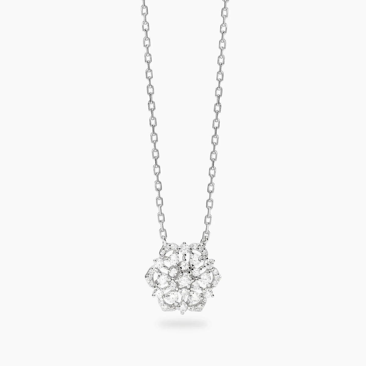 Collana Mabina donna con ciondolo fiore con zirconi
