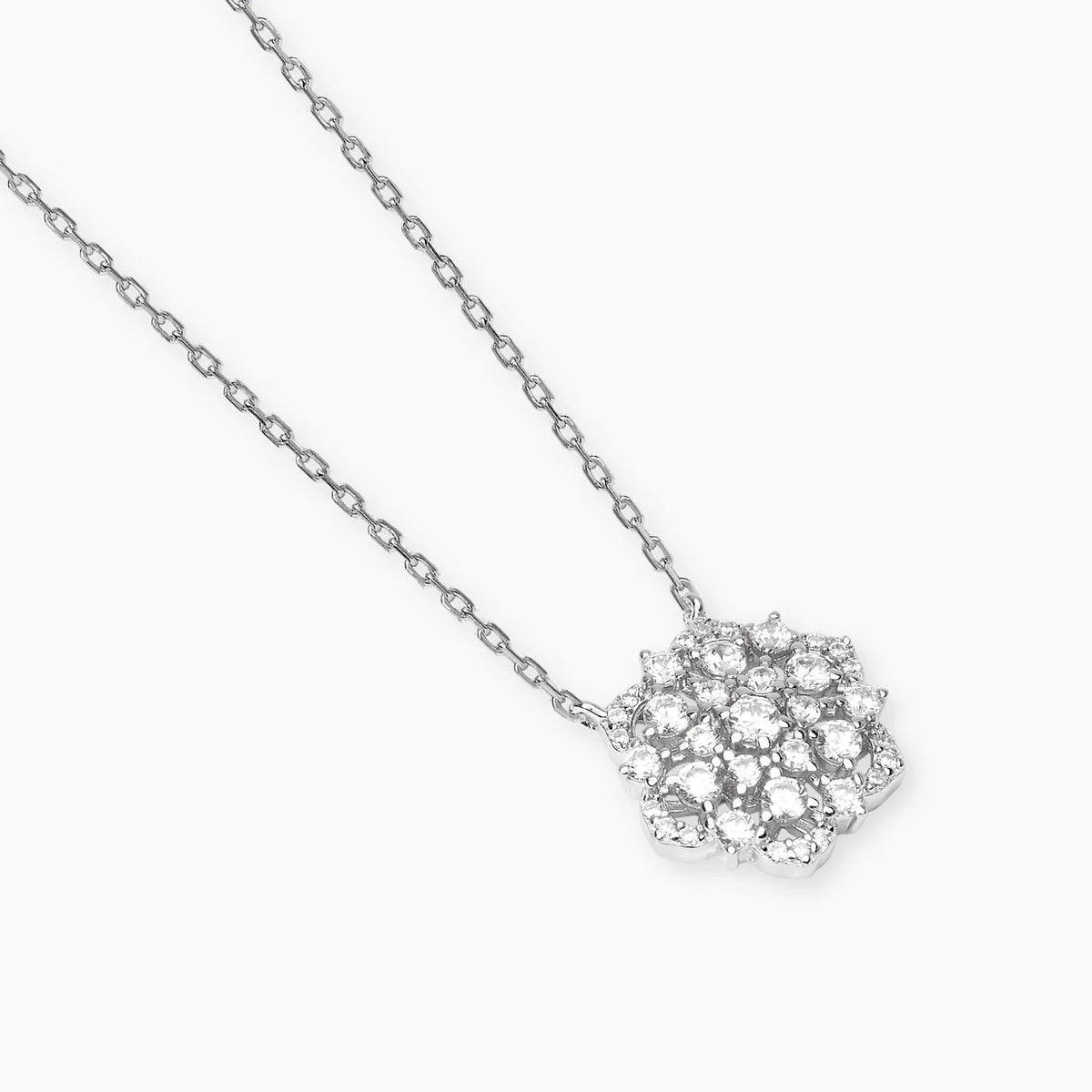 Collana Mabina donna con ciondolo fiore con zirconi