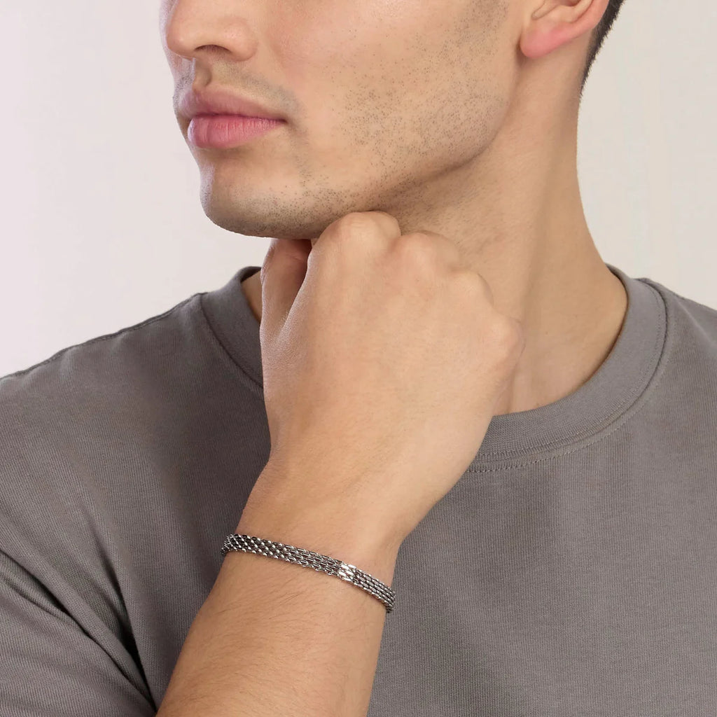 Bracciale Kidult uomo in acciaio con maglia Milano
