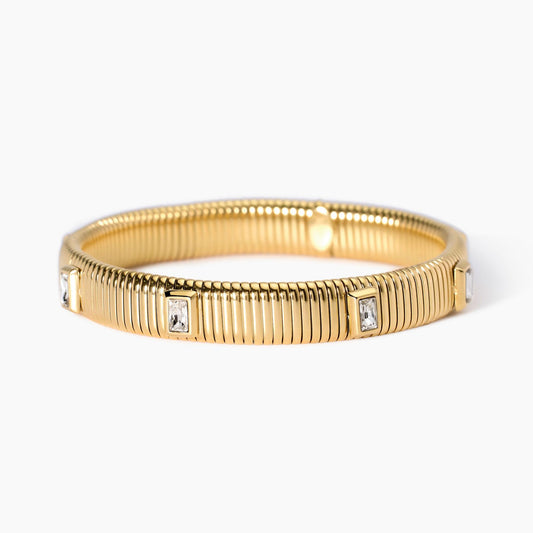 Bracciale Kidult Style 05 Tubogas con zirconi gold