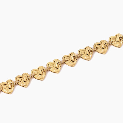 Bracciale Kidult Style 03 Cuoricini martellati gold