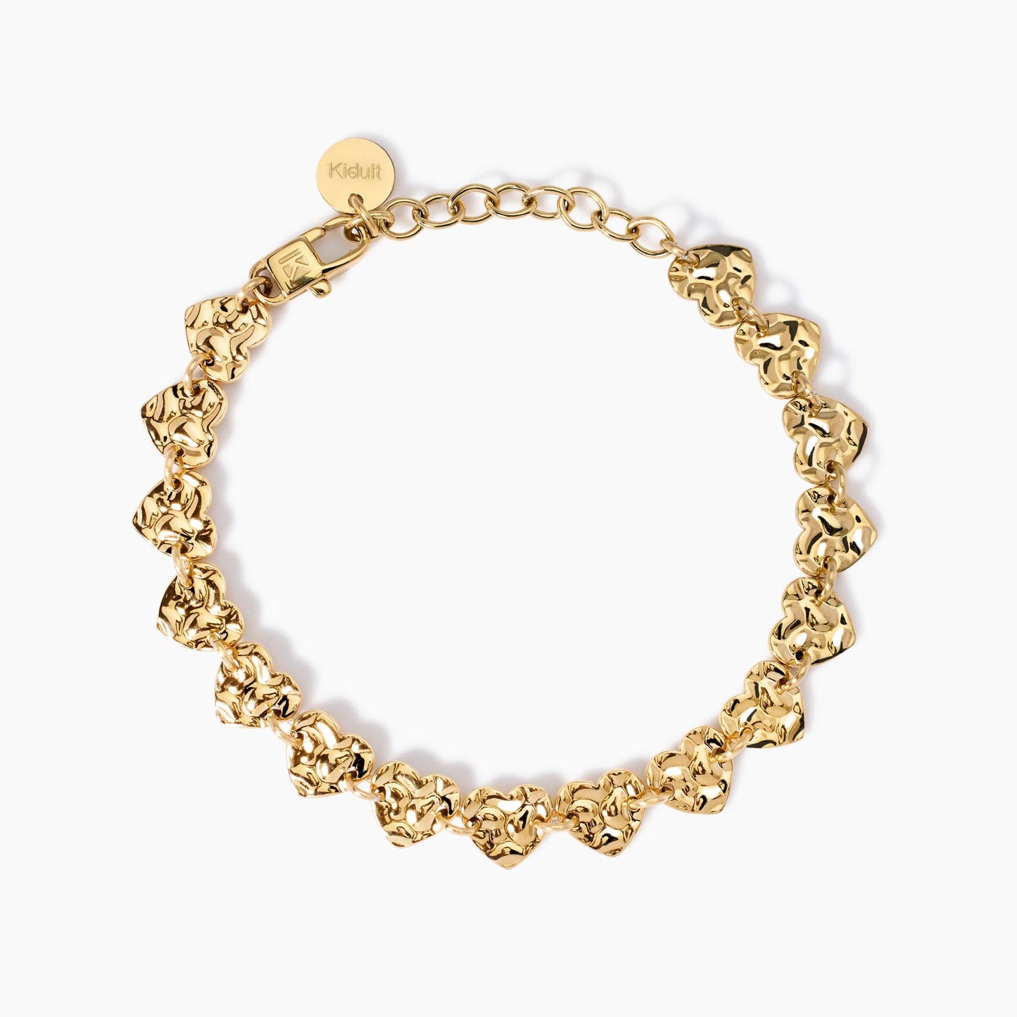 Bracciale Kidult Style 03 Cuoricini martellati gold