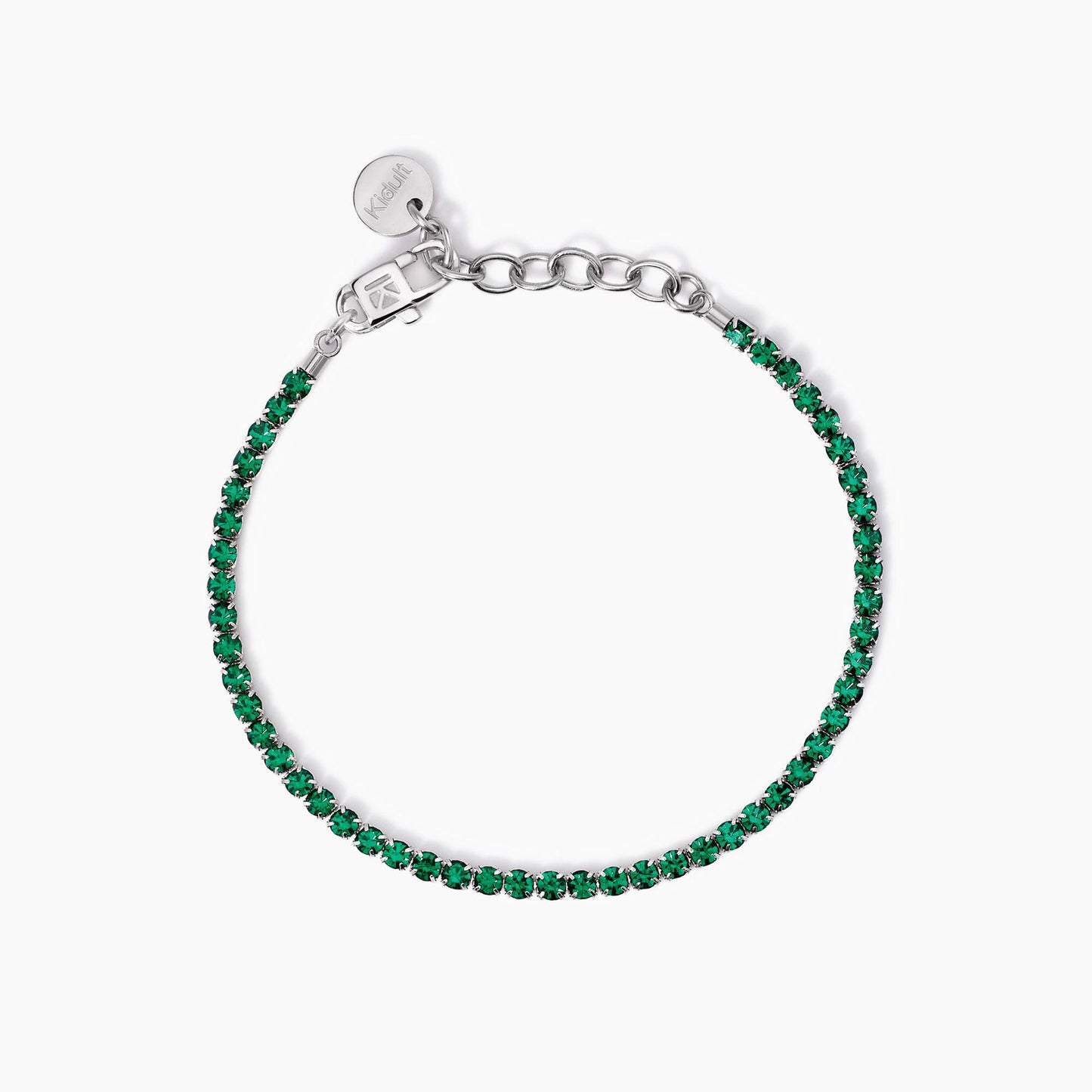 Bracciale Kidult Style 11 Tennis cristalli verdi