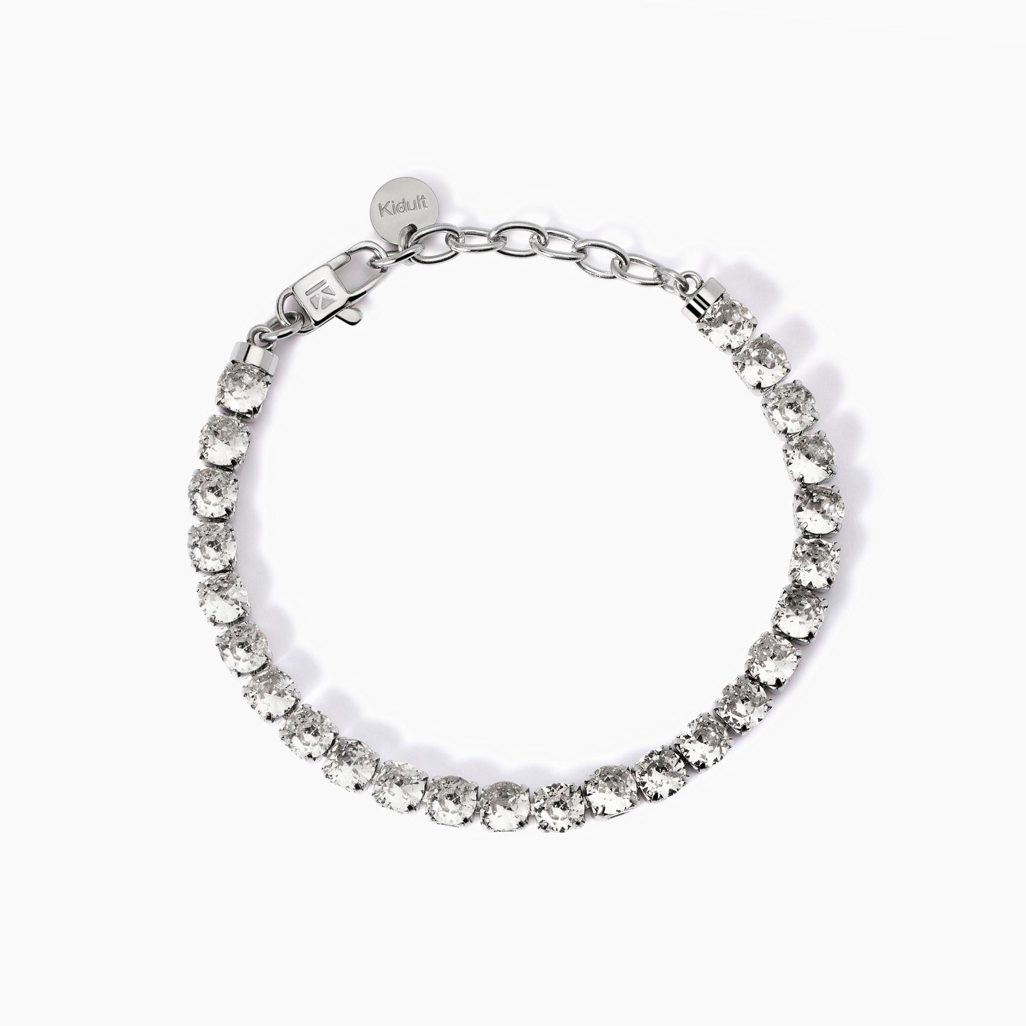 Bracciale Kidult Style 12 Tennis cristalli bianchi big