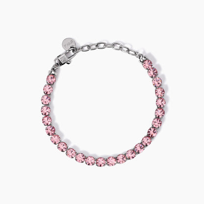 Bracciale Kidult Style 12 Tennis cristalli rosa big