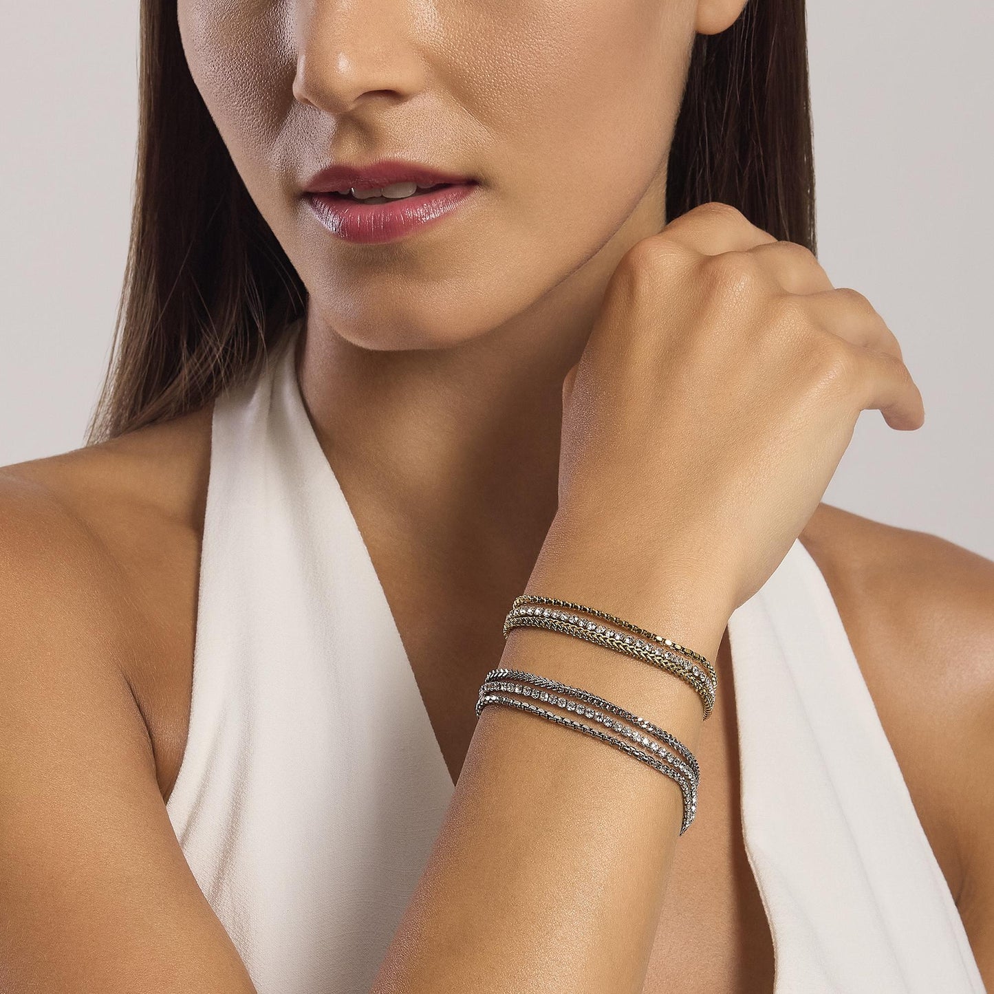Bracciale Kidult Style 07 donna Tennis e catena gold
