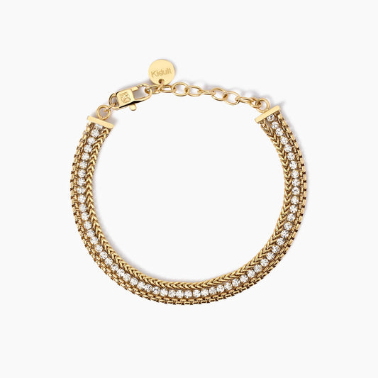 Bracciale Kidult Style 07 donna Tennis e catena gold