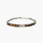 Bracciale Kidult uomo con catena franco con occhio di tigre