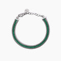 Bracciale Kidult Style 07 Tennis con cristalli verdi e doppia catena