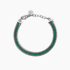 Bracciale Kidult Style 07 Tennis con cristalli verdi e doppia catena