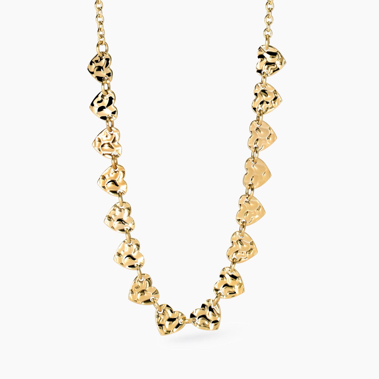 Collana Kidult Style 03 Cuoricini martellati gold