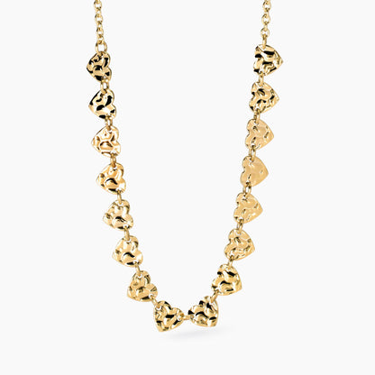 Collana Kidult Style 03 Cuoricini martellati gold