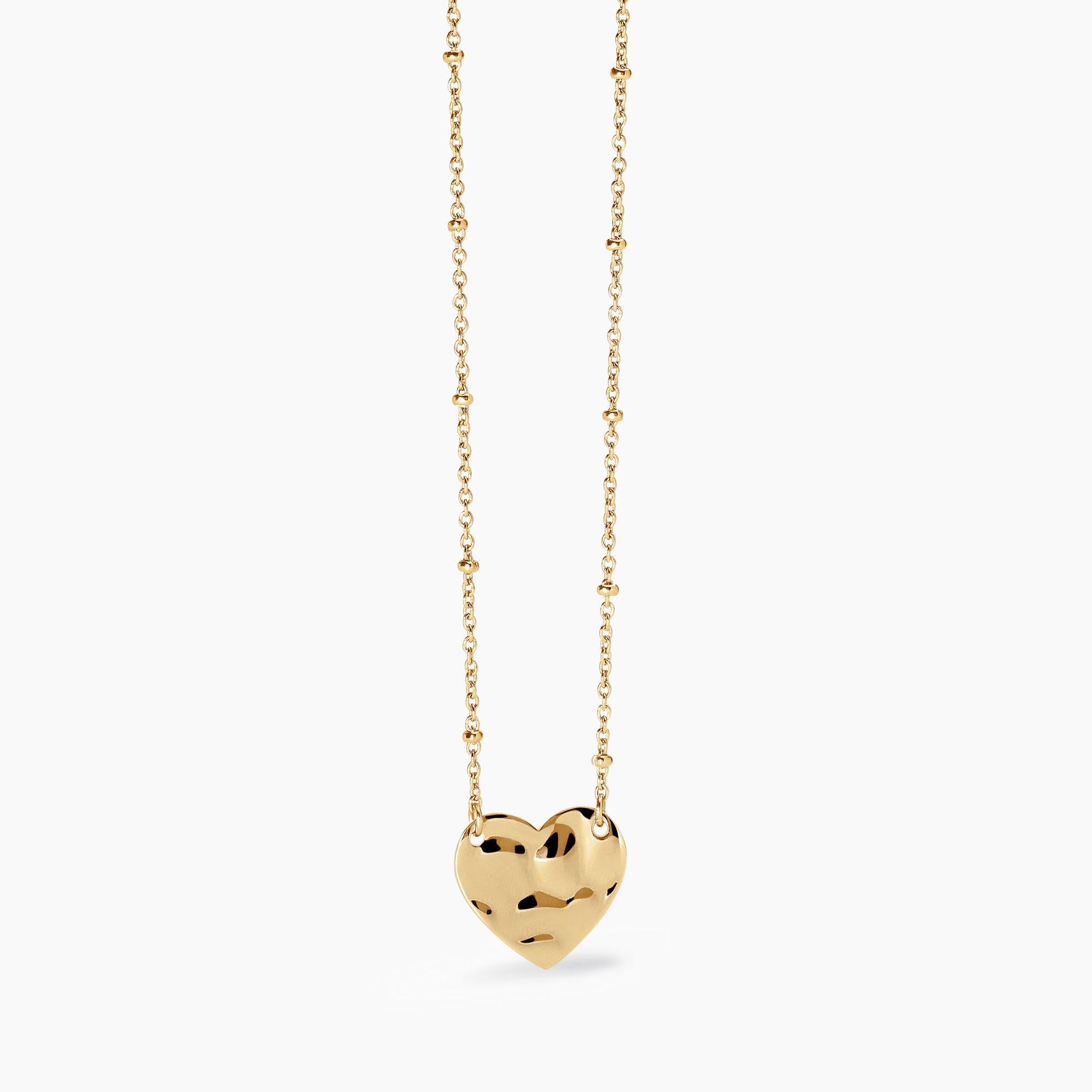 Collana Kidult Style 03 Cuore martellato gold