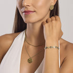Collana Kidult Style 03 Doppio giro snake e catenina con medaglietta martellata gold