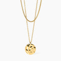 Collana Kidult Style 03 Doppio giro snake e catenina con medaglietta martellata gold
