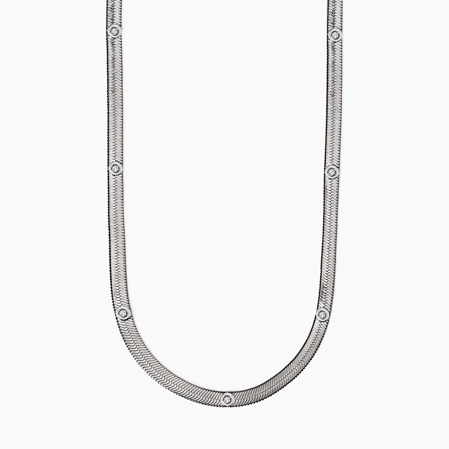 Collana Kidult Style 04 Snake e cristalli bianchi