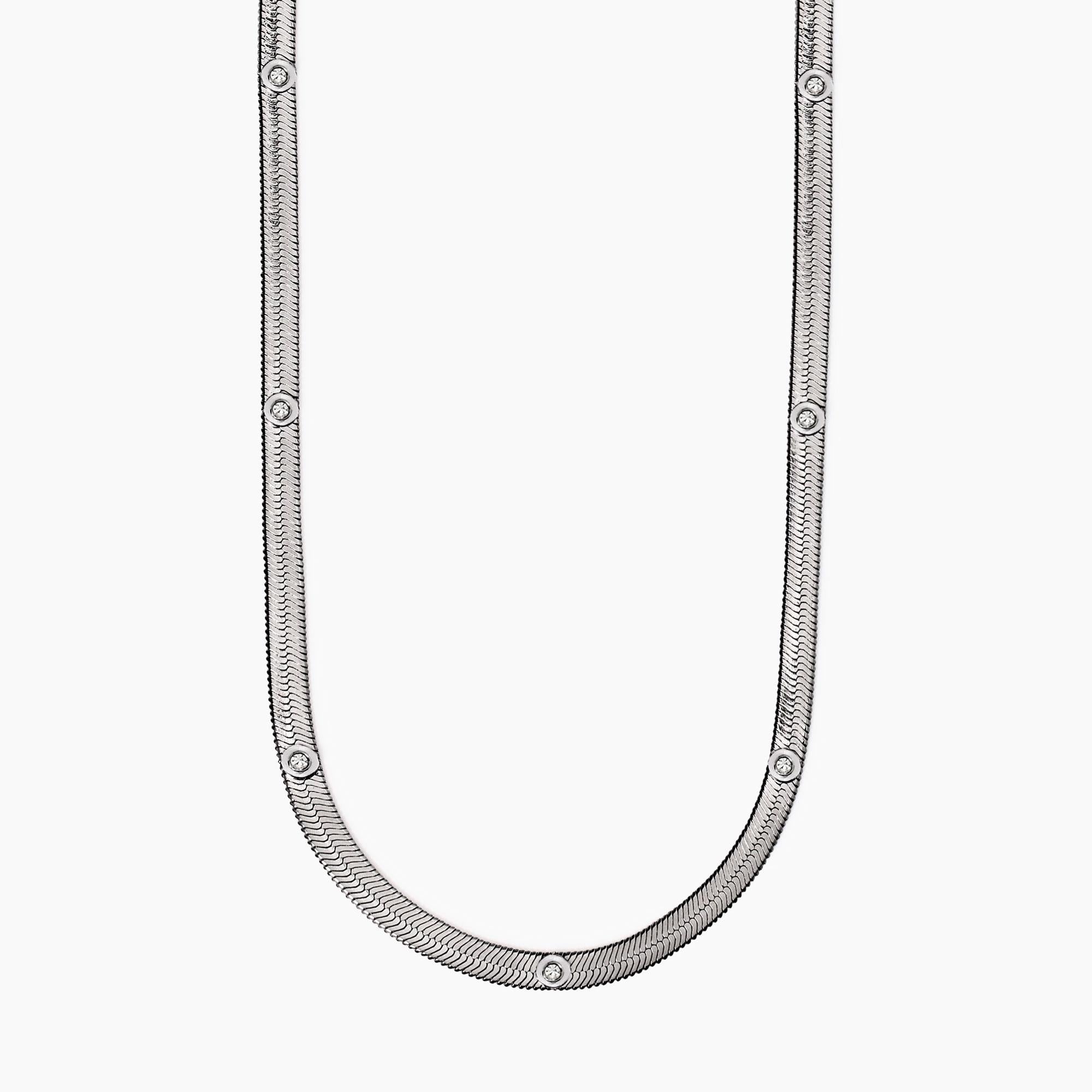 Collana Kidult Style 04 Snake e cristalli bianchi