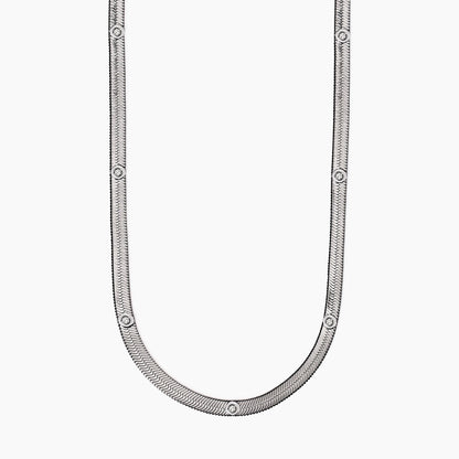 Collana Kidult Style 04 Snake e cristalli bianchi