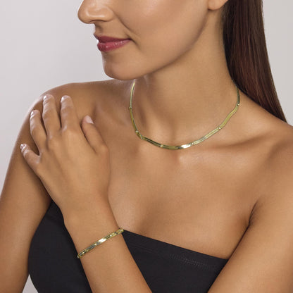 Collana Kidult Style 04 Snake e cristalli bianchi gold