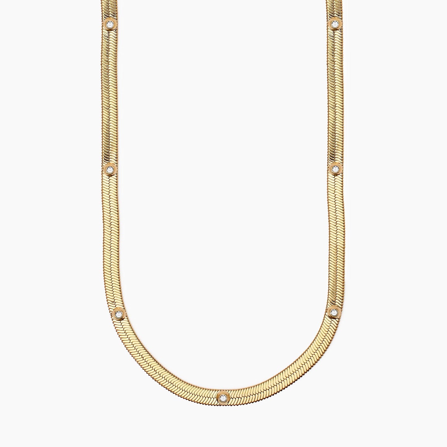 Collana Kidult Style 04 Snake e cristalli bianchi gold