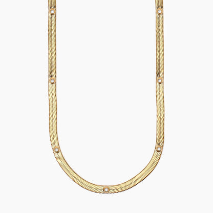 Collana Kidult Style 04 Snake e cristalli bianchi gold