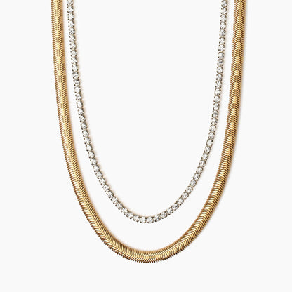 Collana Kidult Style 02 Tennis e snake gold