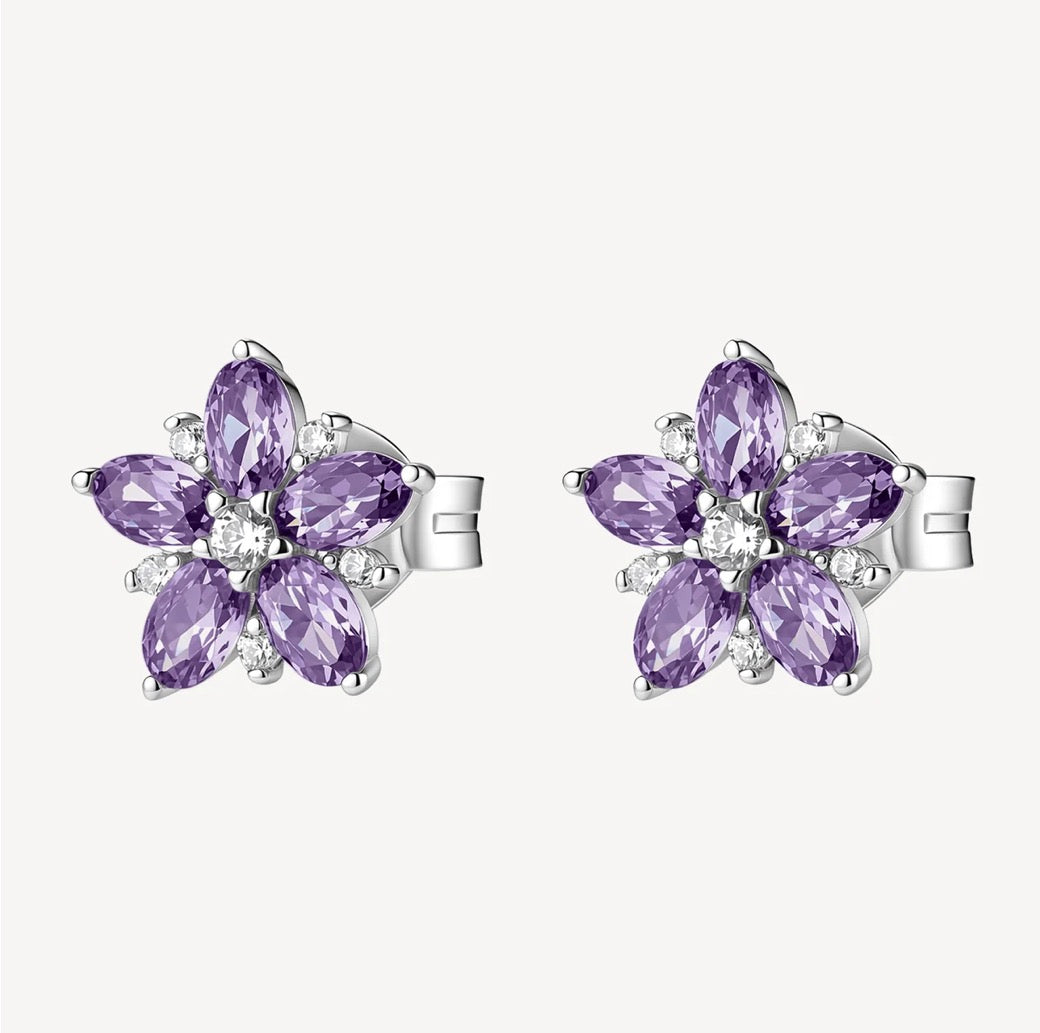 Orecchini argento Fancy Magic purple Fiore