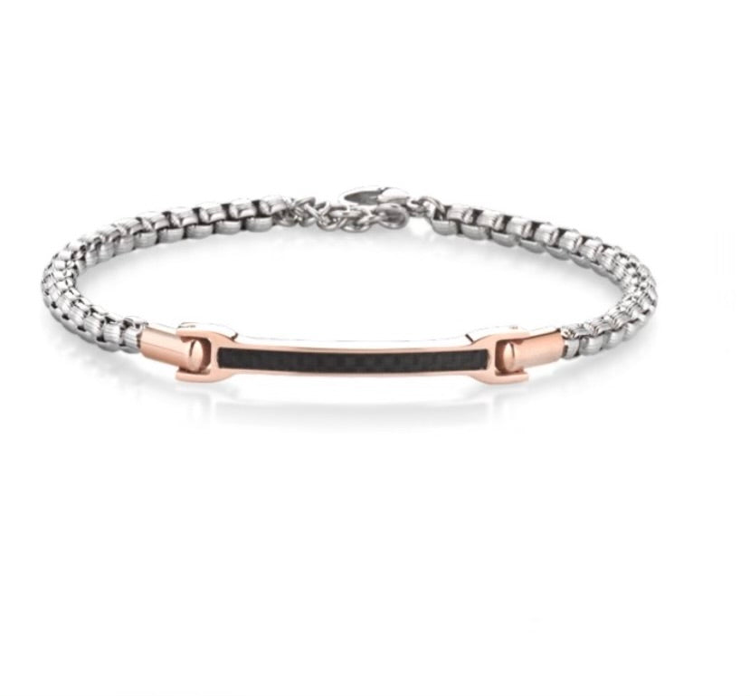 Bracciale uomo Héctor con piastra centrale rosè