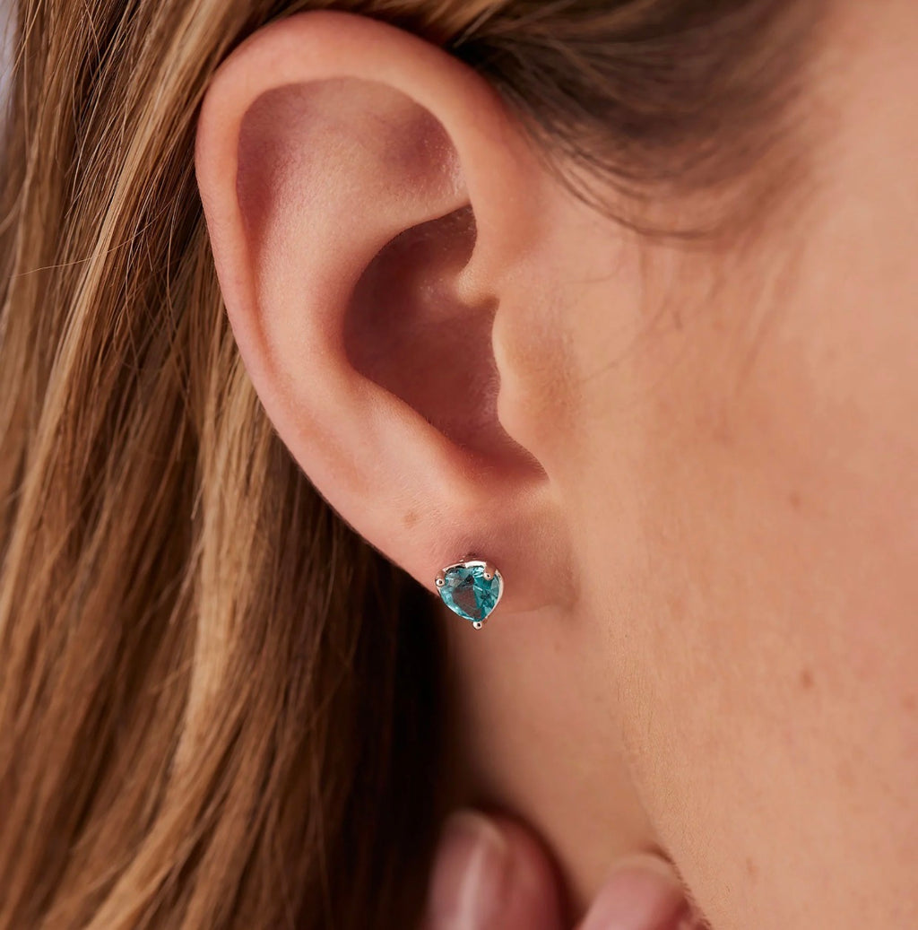 Orecchino argento Fancy Aqua green