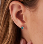 Orecchino argento Fancy Aqua green
