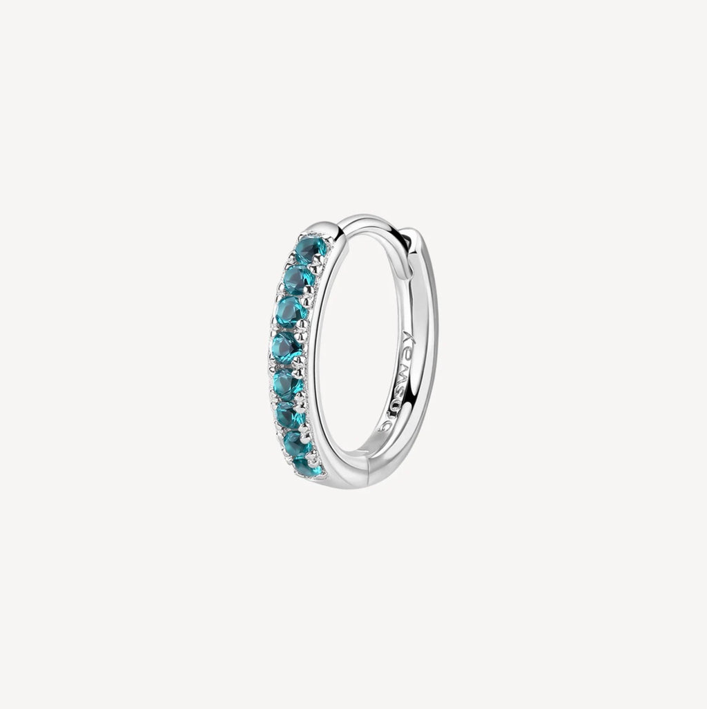 Orecchino argento Fancy Aqua green