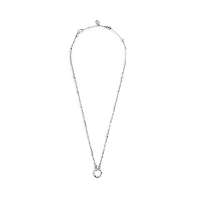 Collana Marlù catena mesh con sfere al centro moschettone ad anello