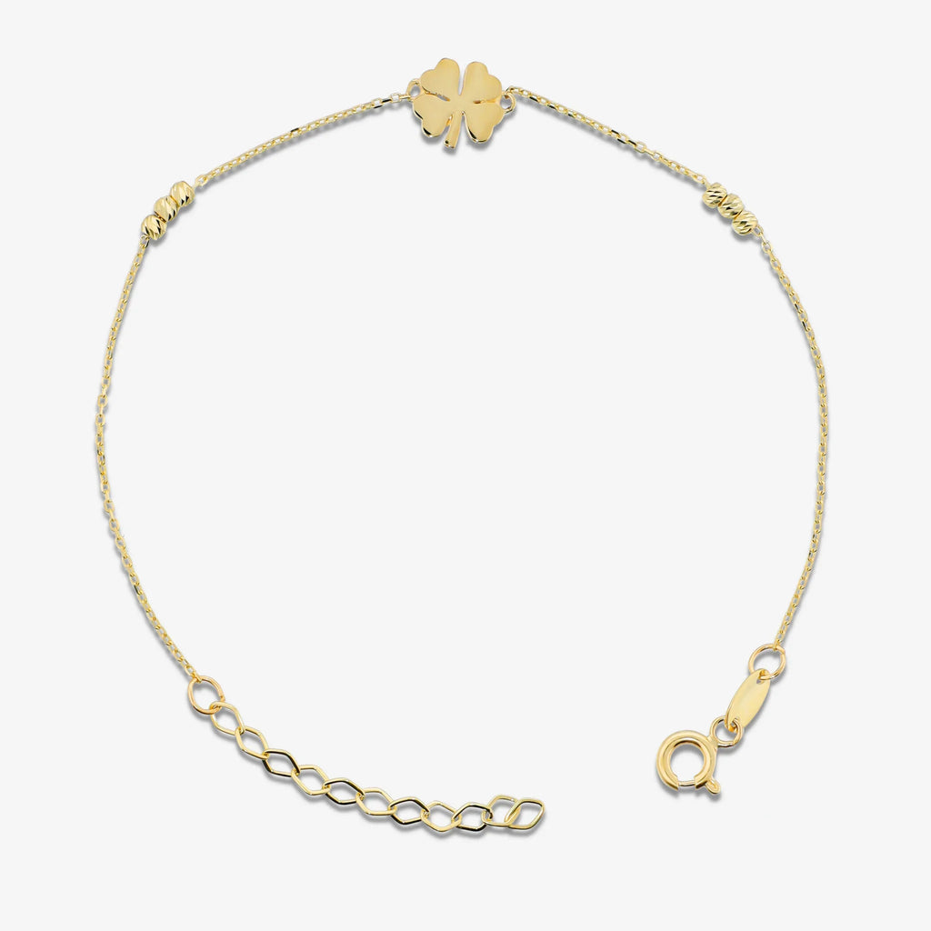 Bracciale Milor Quadrifoglio con Bead Diamantate Oro 375