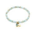 Bracciale elastico Vestopazzo Sfere madreperla azzurra e pesciolini
