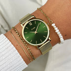 Orologio Cluse Minuit Mesh, Green, Gold Colour