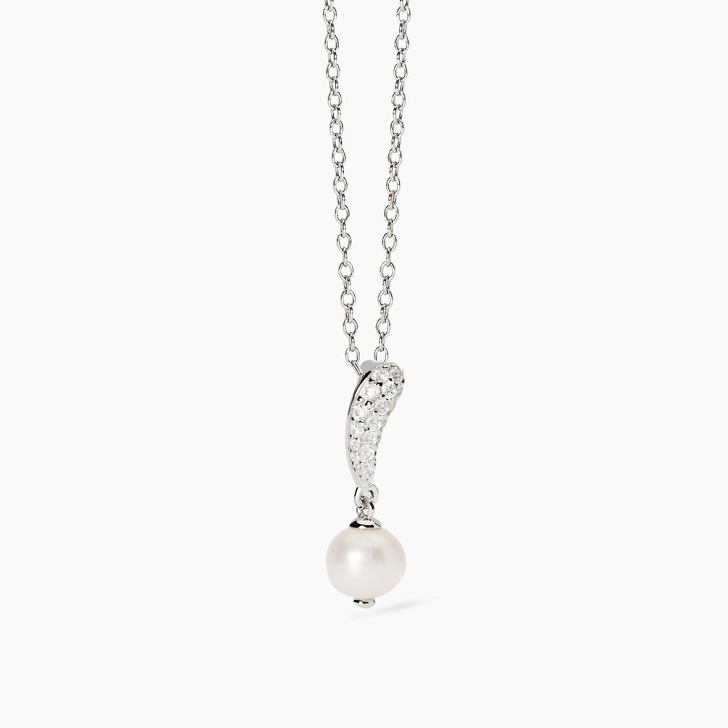 Collana Mabina donna Pavè di zirconi e perla coltivata